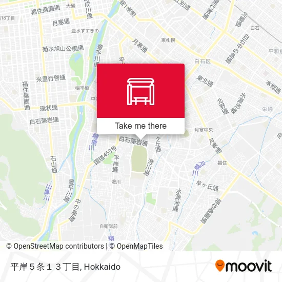 Hiragishi 5-jo 13-chome map