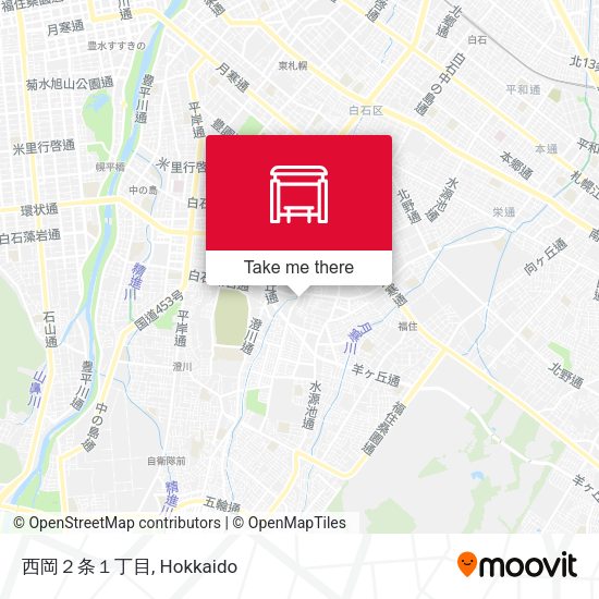 西岡２条１丁目 map