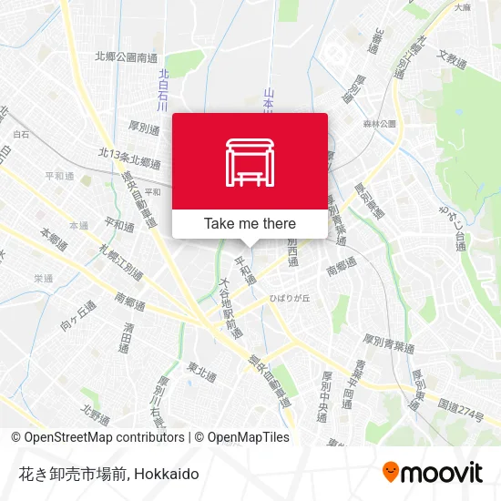 花き卸売市場前 map