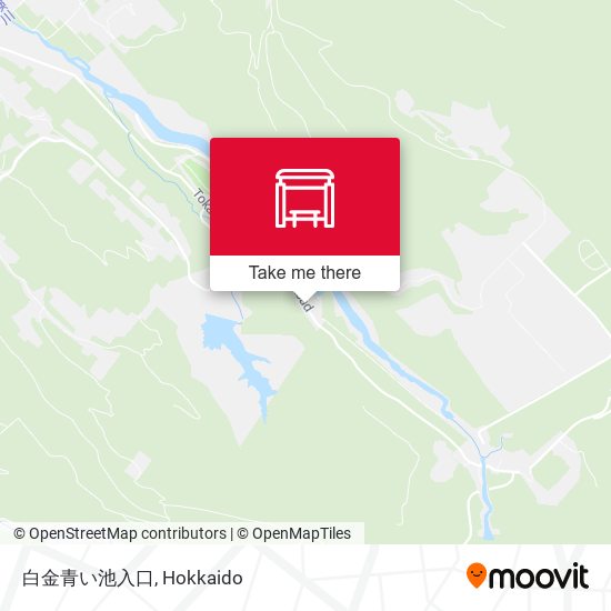 白金青い池入口 map