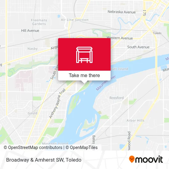 Broadway & Amherst SW map