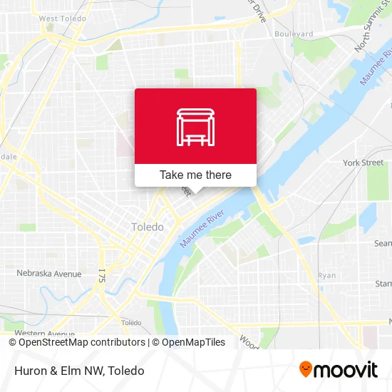 Huron & Elm NW map