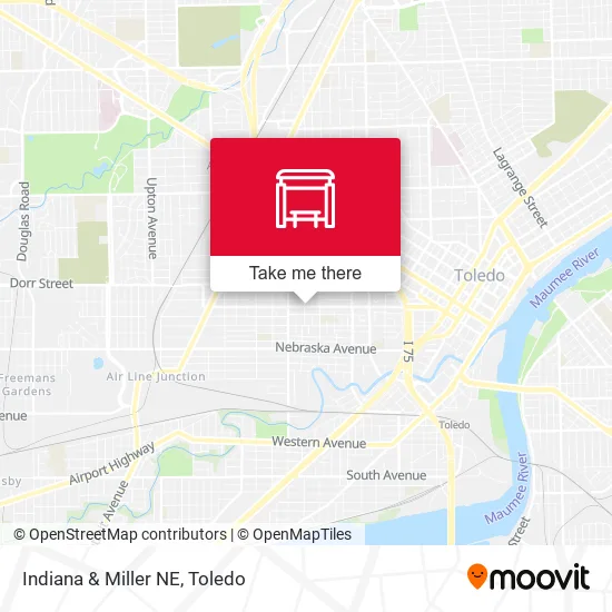 Indiana & Miller NE map