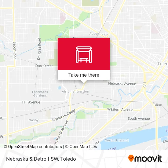 Nebraska & Detroit SW map