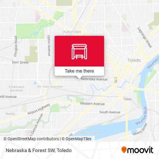 Nebraska & Forest SW map