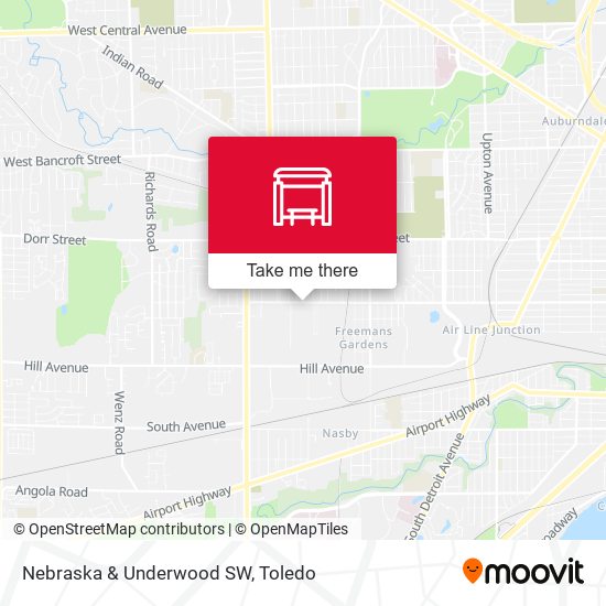 Nebraska & Underwood SW map