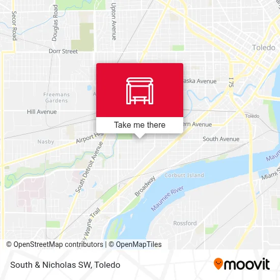 South & Nicholas SW map