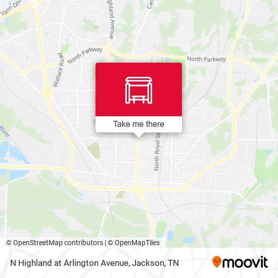 N Highland at Arlington Avenue map