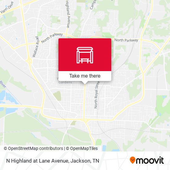 Mapa de N Highland at Lane Avenue