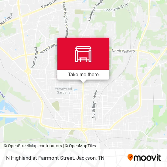 N Highland at Fairmont Street map