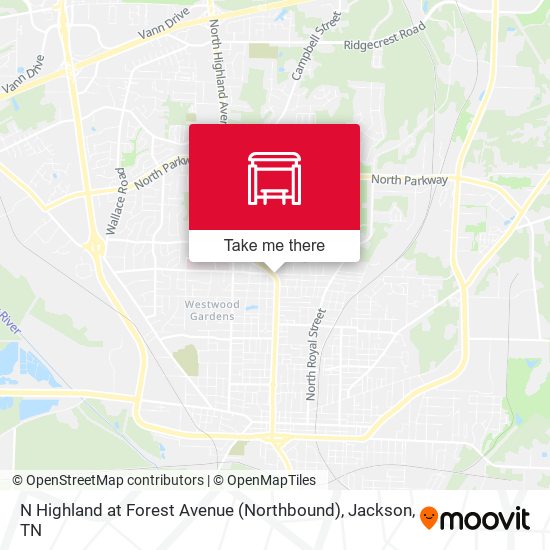 N Highland at Forest Avenue (Northbound) map