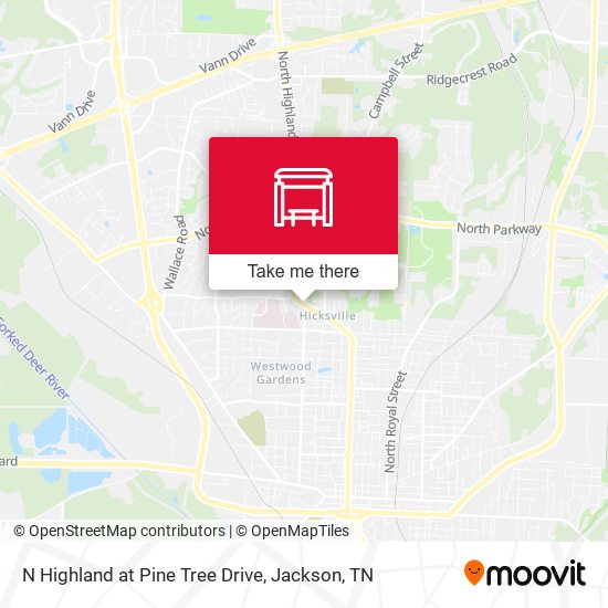 N Highland at Pine Tree Drive map