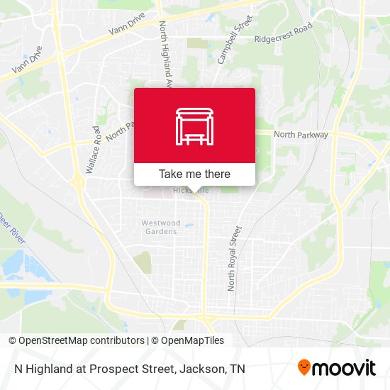 N Highland at Prospect Street map