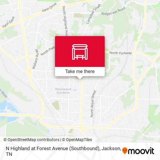 Mapa de N Highland at Forest Avenue (Southbound)