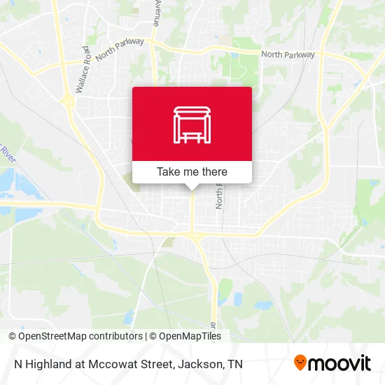 N Highland at Mccowat Street map
