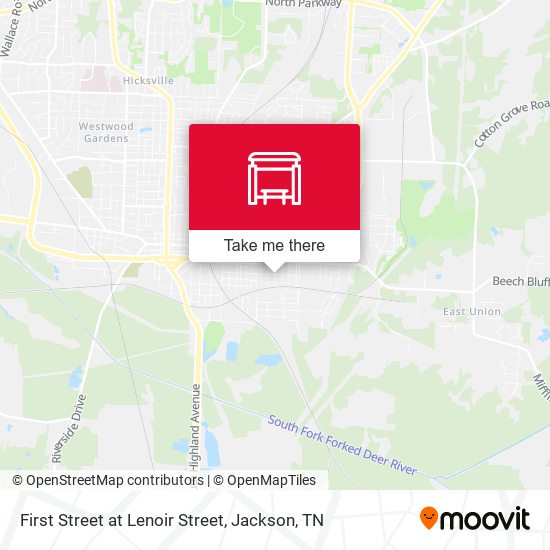 First Street at Lenoir Street map