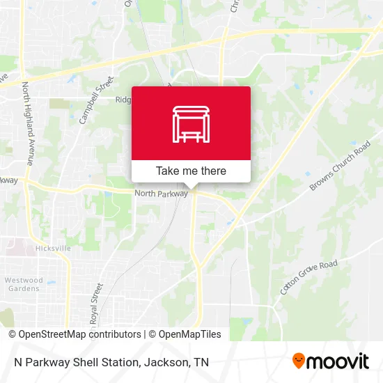 N Parkway Shell Station map