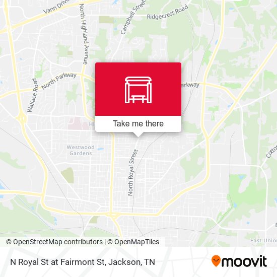 N Royal St at Fairmont St map