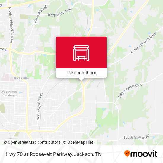 Hwy 70 at Roosevelt Parkway map