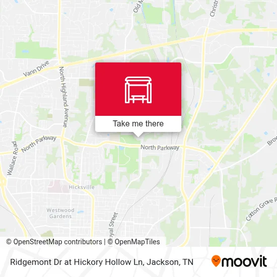 Ridgemont Dr at Hickory Hollow Ln map