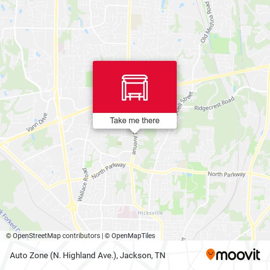 Mapa de Auto Zone (N. Highland Ave.)
