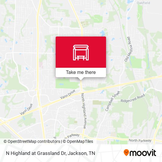 N Highland at Grassland Dr map