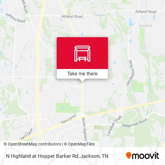 N Highland at Hopper Barker Rd map