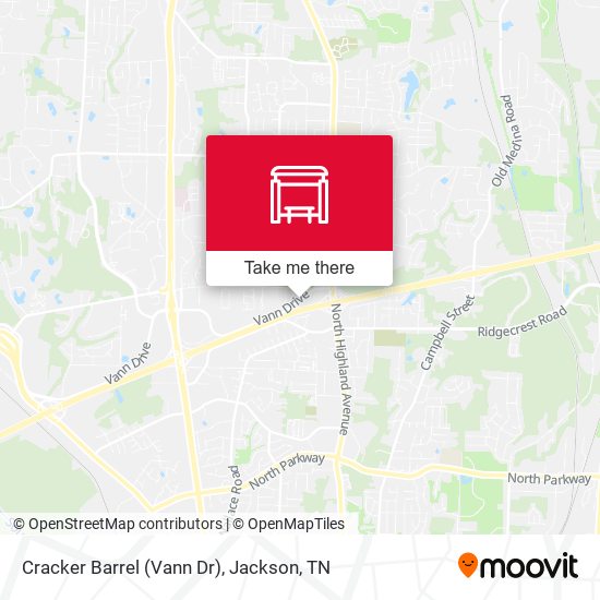 Mapa de Cracker Barrel (Vann Dr)
