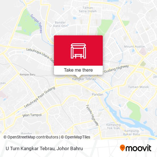 U Turn Kangkar Tebrau map