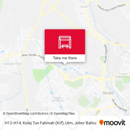 H12-H14, Kolej Tun Fatimah (Ktf), Utm map