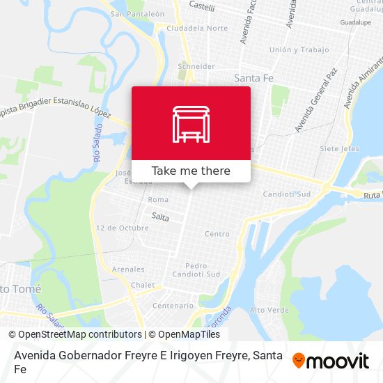 Mapa de Avenida Gobernador Freyre E Irigoyen Freyre