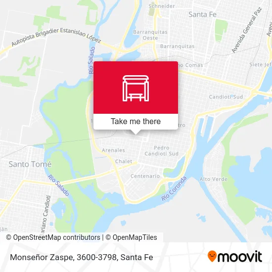 Monseñor Zaspe, 3600-3798 map