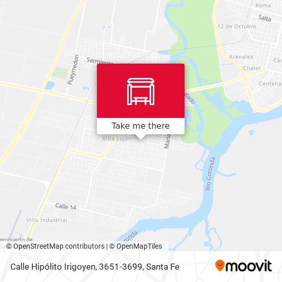 Mapa de Calle Hipólito Irigoyen, 3651-3699