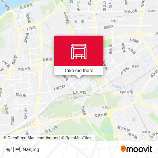 奋斗村 map