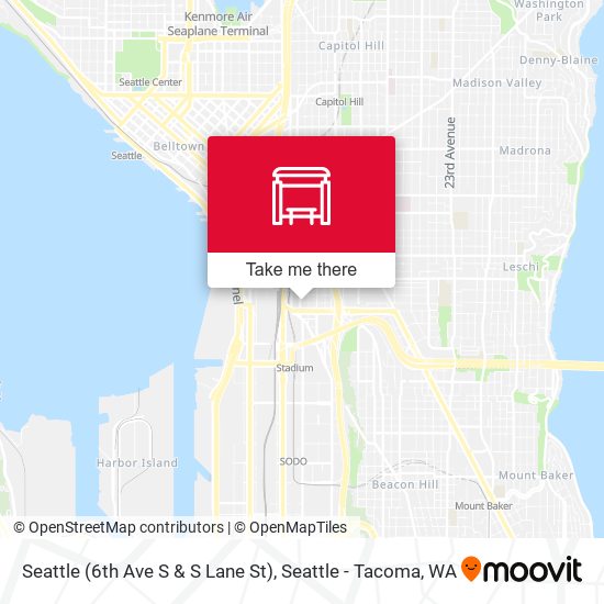 Mapa de Seattle (6th Ave S & S Lane St)