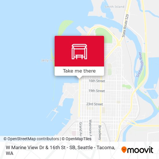 W Marine View Dr & 16th St - SB map