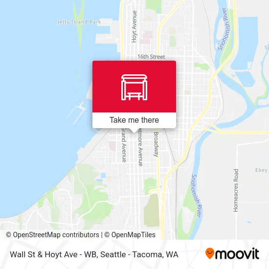 Wall St & Hoyt Ave - WB map