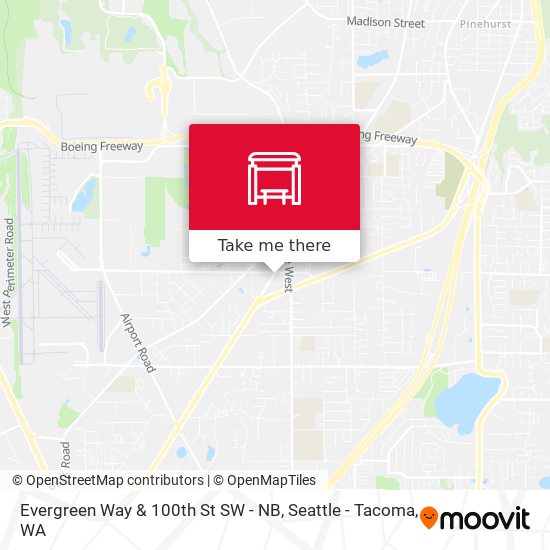 Mapa de Evergreen Way & 100th St SW - NB