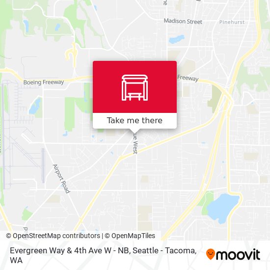 Mapa de Evergreen Way & 4th Ave W - NB