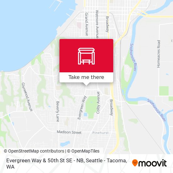 Evergreen Way & 50th St SE - NB map