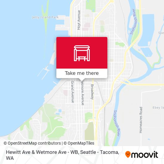 Hewitt Ave & Wetmore Ave - WB map