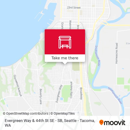 Mapa de Evergreen Way & 44th St SE - SB