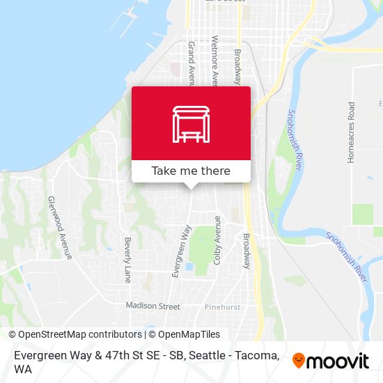 Evergreen Way & 47th St SE - SB map