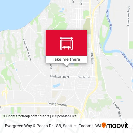 Evergreen Way & Pecks Dr - SB map