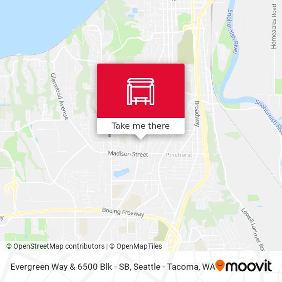 Mapa de Evergreen Way & 6500 Blk - SB