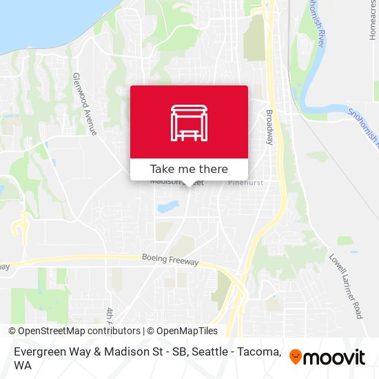 Evergreen Way & Madison St - SB map