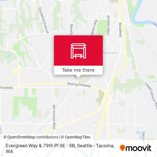 Evergreen Way & 79th Pl SE - SB map