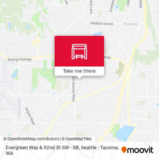 Evergreen Way & 92nd St SW - SB map