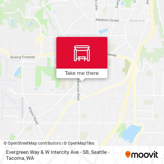 Evergreen Way & W Intercity Ave - SB map