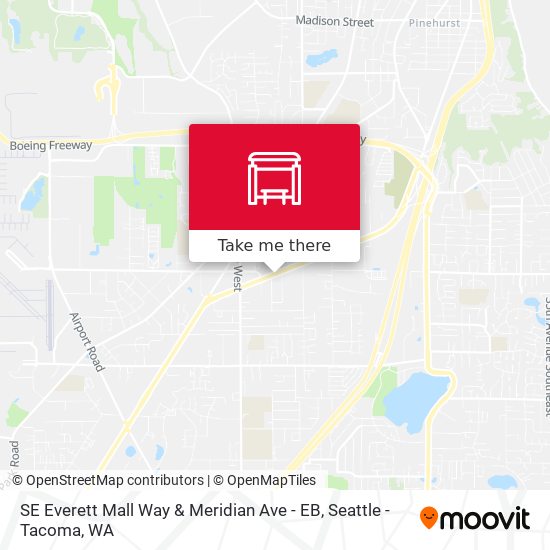 Mapa de SE Everett Mall Way & Meridian Ave - EB